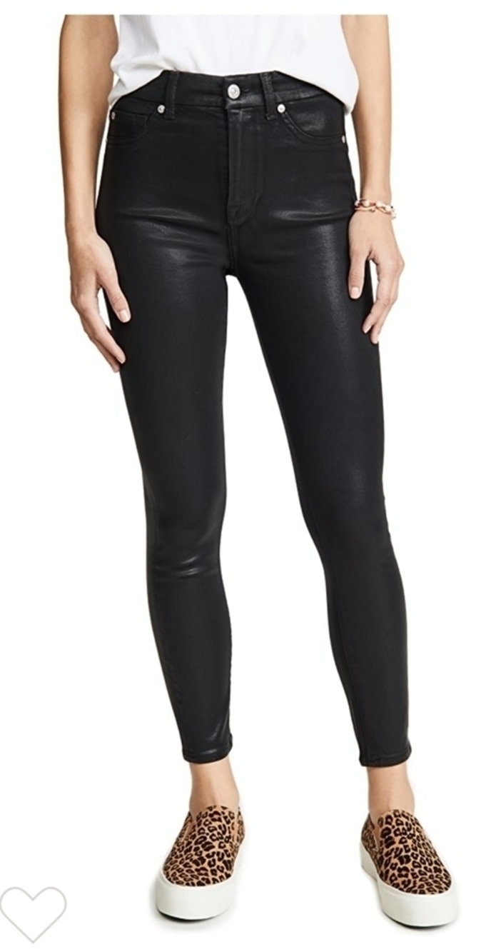 Seven for all Mankind pebbled/ reptile print  faux leather 5 pocket skinny pant‎